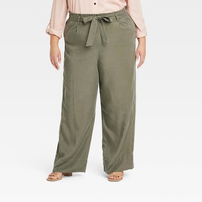 plus size pull on wide leg pants