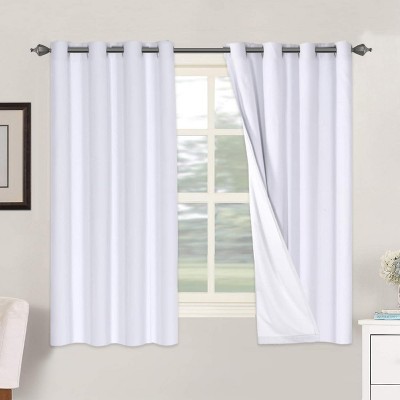 H.Versailtex Linen 100% Blackout Curtains Thermal Insulated Linen Drapes, Grommet White Liner Sold of 2 Panels