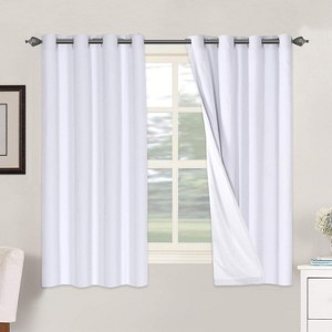 H.Versailtex Linen 100% Blackout Curtains Thermal Insulated Linen Drapes, Grommet White Liner Sold of 2 Panels - 1 of 4
