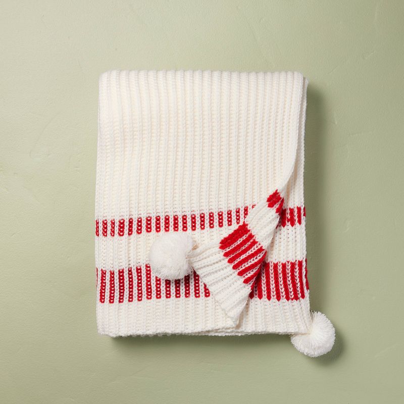 Border Stripe Rib Knit Throw Blanket - Hearth & Hand™ with Magnolia, 1 of 4