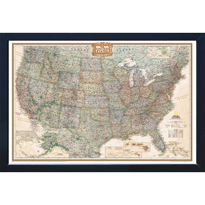 Large National Geographic Magnetic Travel Map USA Executive - House Magnetics