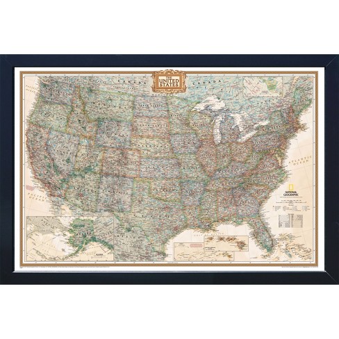 Magnetic Map Of The United States Large National Geographic Magnetic Travel Map Usa Executive - House  Magnetics : Target