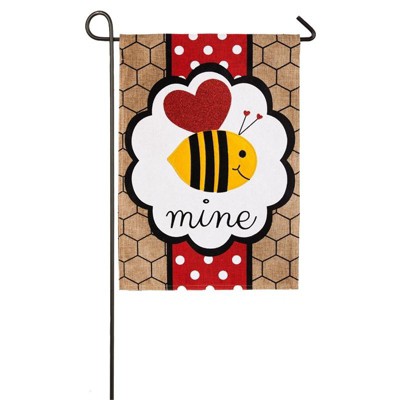 Evergreen Valentine's Be Mine Garden Burlap Flag