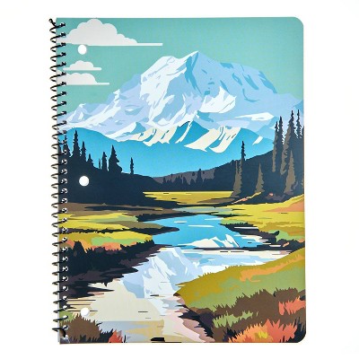 Gartner Studios Park It Pattern Mountains and Stream and Trees Spiral Notebook