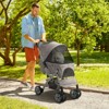 VisioGear Dog Stroller for Small Dogs Cats, 4 Wheels One-Click Fold Pet Stroller with Swivel Wheels, Basket Storage, Brown, 30.25"*19.75"*39" - 2 of 4