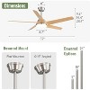 52 Inch Low Profile Ceiling Fans Light Kits with Remote Modern ABS Blades High Speed LED Ceiling Fans for Bedroom Living Room Outdoor Indoor - 4 of 4