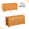 VINGLI Outdoor Wood Bench with Planter Boxes, 2-in-1 All-Weather Porch Bench Seat ＆ Open-Ended Raised Garden Bed, for Balcony Patio (Rectangle) - 3 of 4