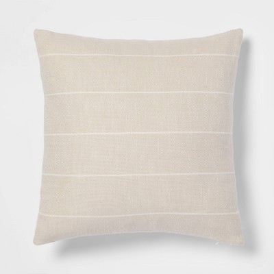 Cotton Striped Square Throw Pillow Neutral/Cream - Threshold™