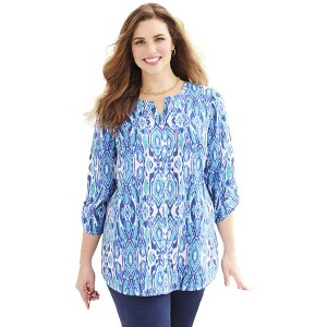 Catherines Women's Plus Size Breezeway Georgette Blouse - 1 of 4