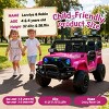TopComfy Baby Walkers Two Seater Kids Ride On Car Four Wheel Shock Absorption Kids Toy Kids Gift Outdoor Play for Kids, Pink, 44.09"*26.38"*12.99" - 2 of 4
