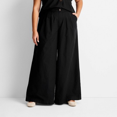 Women's High-Rise Wide Leg Pleated Pants - Future Collective