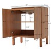 NicBex Bathroom Vanity with Sink –Rectangle Ceramic Basin, Tip-Out Tray, Rubber Wood Legs & Floral Patterns, Vintage Bathroom Vanity Cabinet - 2 of 4