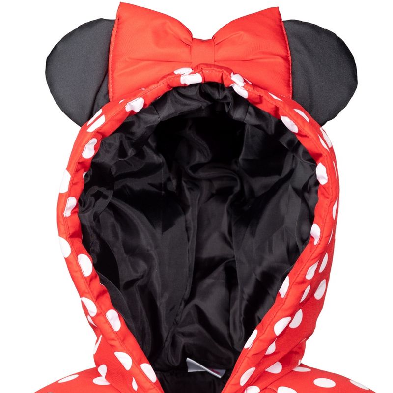 Disney Minnie Mouse Girls Winter Coat Puffer Jacket Toddler, 4 of 10