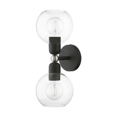 Livex Lighting Downtown 2 - Light Vanity in  Black/Brushed Nickel