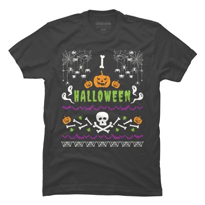 Men's Design By Humans Halloween Lover Ugly Sweater By machmigo T-Shirt