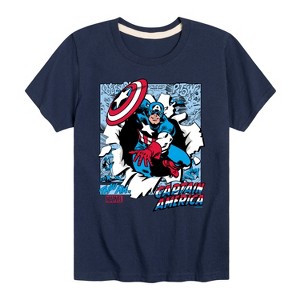 Boys' - Marvel - Captain America Panels Short Sleeve Graphic T-Shirt - 1 of 4
