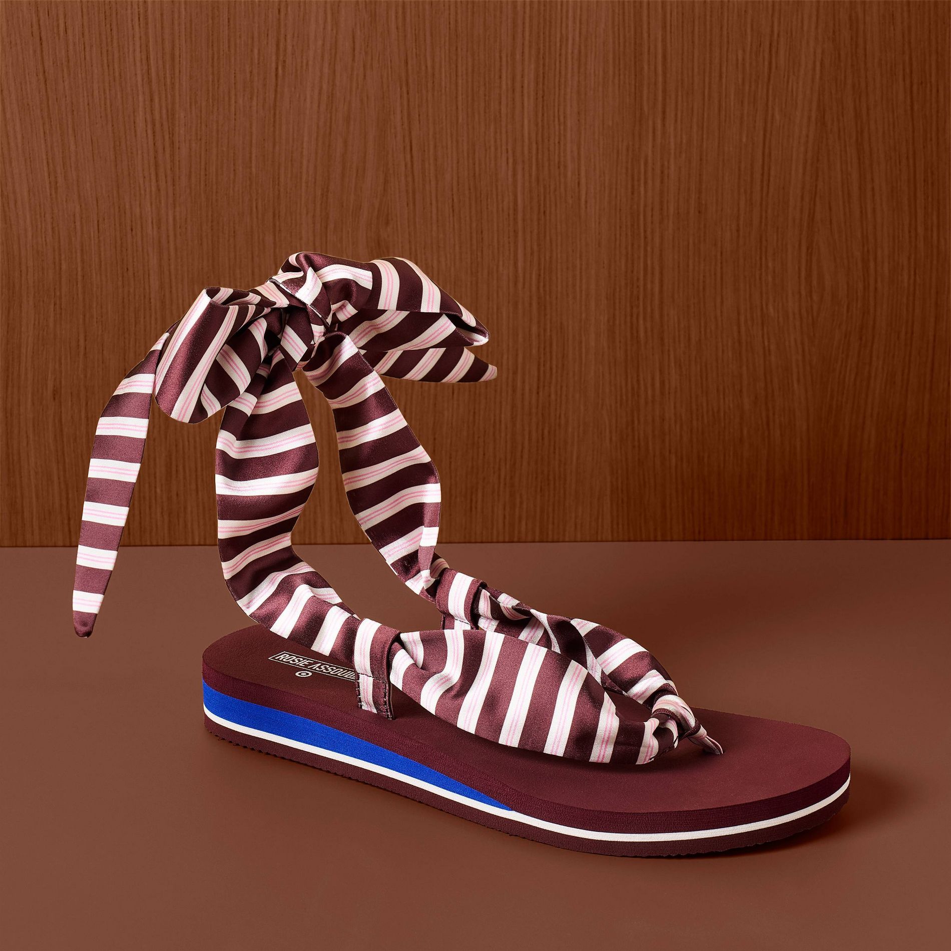 Women's Striped Wrap Sandals - Rosie Assoulin x Target Burgundy 11