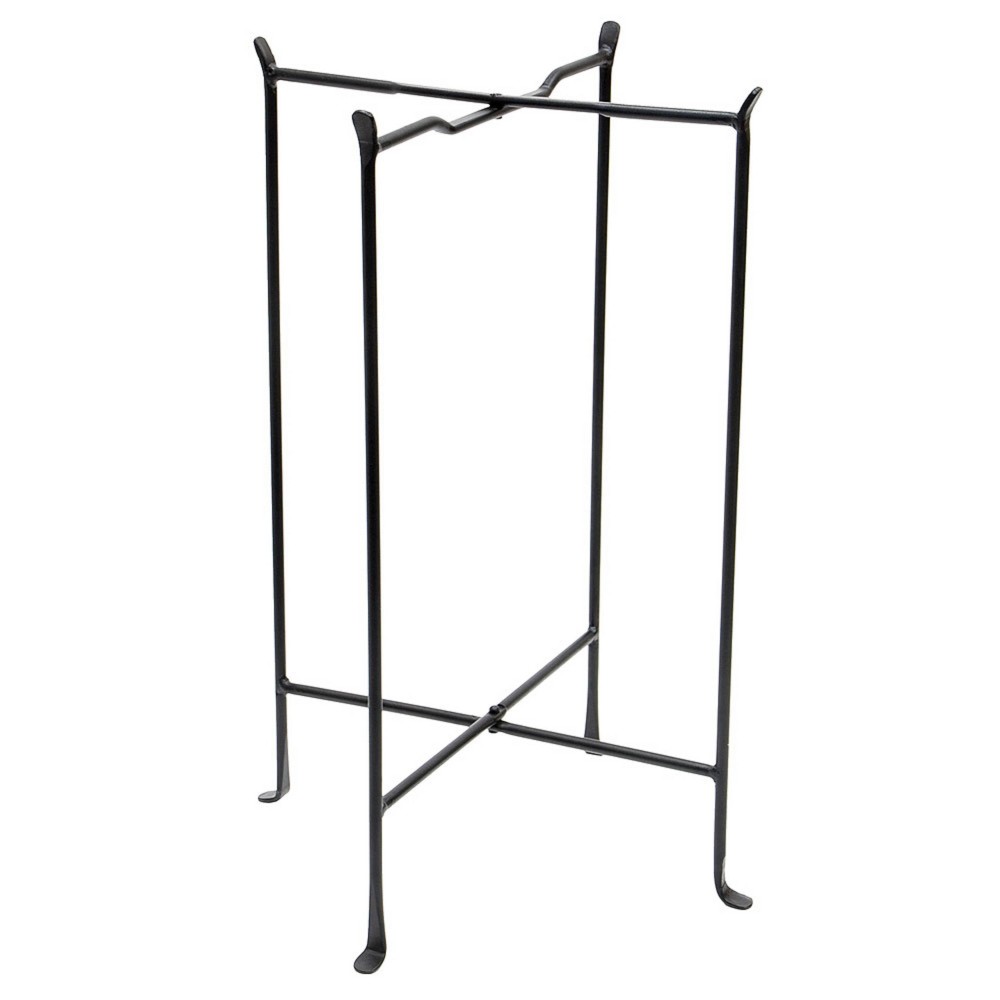 Multi-Purpose Folding Floor Iron Stand Black Powder Coat Finish - Achla Designs: Durable Outdoor & Indoor Planter Holder, No Assembly Required