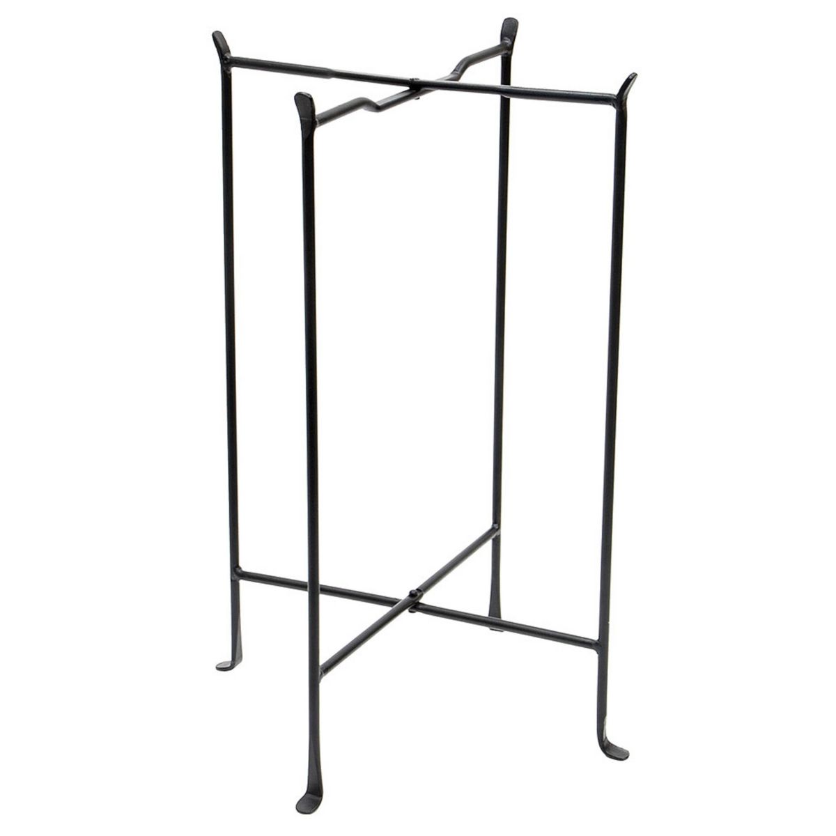 Multi-Purpose Folding Floor Iron Stand Black Powder Coat Finish - Achla Designs: Durable Outdoor & Indoor Planter Holder, No Assembly Required