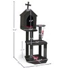 FURNIinspire Pet Tower Multi-Level Cat Tree Tower Halloween Cat House with Scratching Posts Hanging Toy, Cat Furniture, Black, 23.4"*23.4"*54.6" - 3 of 4