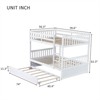 RISOKEYS Full Over Full Rubber Wood Bunk Bed - Convertible to 2 Full Size Beds with Twin Size Trundle, Ladder and Guardrails - 3 of 4