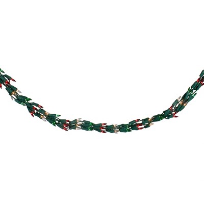 J. Hofert Co 300-Count Red, Clear and Green Mini Christmas Light Garland Set, 9ft White Wire