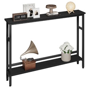 5.9" Slim Console Table, 2 Tier Narrow Sofa Table with Adjustable Shelf, Space-Saving Behind Couch Table for Living Room, Entryway - 1 of 4