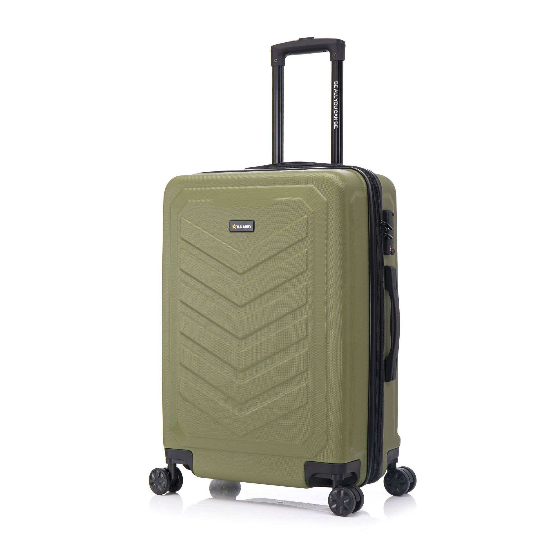 U.S. Army FOX PRO 28" Expandable Large Checked Hardside Suitcase with TSA Lock - Olive Drab