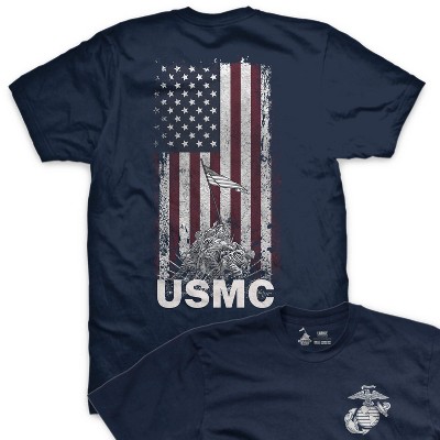 OUTSIDE THE WIRE Leatherneck for Life IWO JIMA Flag T-Shirt