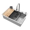 Famapy Stainless Steel Kitchen Sink with Multi-Accessories,Double Track/3-Mode Scalable Faucet/Highpressure Cup Rinser,All-In-One Cook+Clean Station - 3 of 4