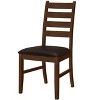 Monarch Specialties Dining Chair 37inch Height Set Of 2 Dining Room Kitchen Side Upholstered Brown Solid Wood Brown Leather Look Transitional - 3 of 4