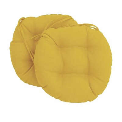 Blazing Needles, 16-inch Spun Polyester Solid Outdoor Round Tufted Chair Cushions (Set of 2)