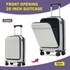 3-Piece Hardside Luggage Set, Front-Opening Carry-on Suitcase with USB Port, Expandable Luggage with Handle Bag & TSA Lock - ModernLuxe - 4 of 4