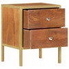vidaXL Bedside Cabinet 15.7"x13.8"x19.7" Solid Mango Wood - 2 of 4