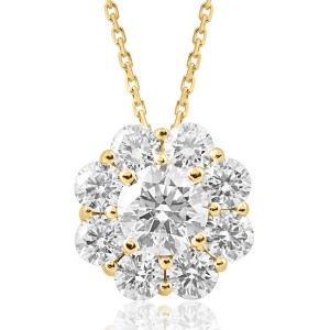 Pompeii3 1 Ct Diamond Pendant 10k Yellow Gold Necklace - 1 of 4