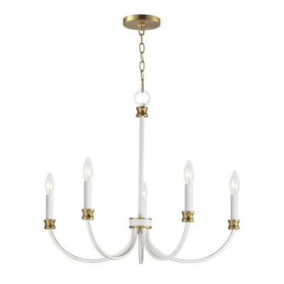 Maxim Lighting Charlton 5 - Light Chandelier in  Weathered White/Gold Leaf