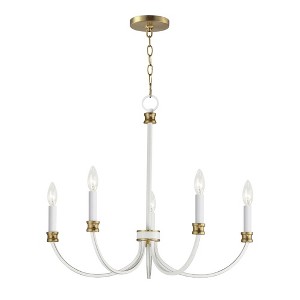 Maxim Lighting Charlton 5 - Light Chandelier in  Weathered White/Gold Leaf - 1 of 3