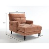 Modern Fabric Upholstered Chaise Lounge Chair,Accent Chair with Cushion and Wood Frame for Living Room,Indoor Lounge Sofa Chair-Koiai - 4 of 4