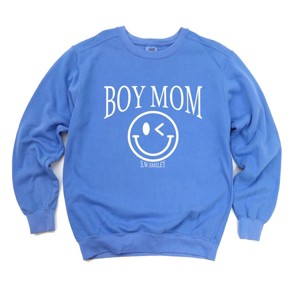Simply Sage Market S.W.Smiley Boy Mom Outline Garment Dyed Sweatshirt - 1 of 4