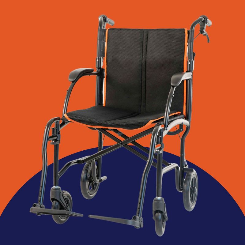 Feather Mobility Wheelchair - Lightweight Transport Chair, 300 lbs. Capacity, 1 Count, 2 of 6