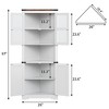 67" Tall Corner Storage Cabinet with Lights - Wooden Farmhouse Corner Hutch Display Cabinet with Glass Doors, for Kitchen, Living Room, Bathroom - 3 of 4