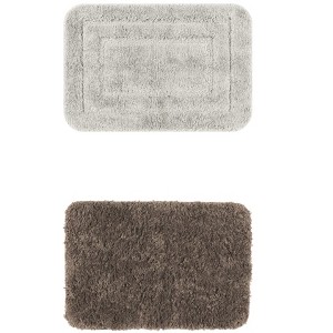 Unique Bargains 2Pcs Non-Slip Extra Thick Microfiber Soft Plush Bath Mats - 1 of 4