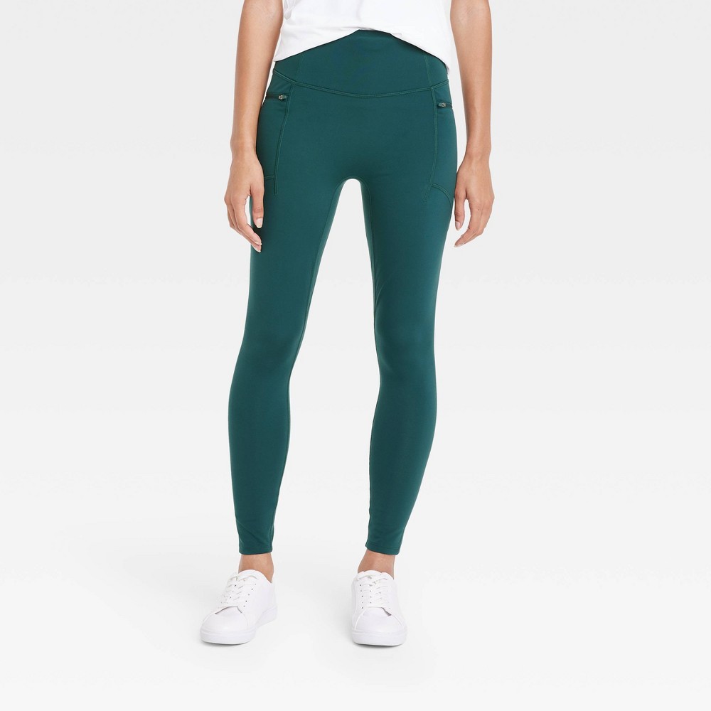 Women's Ultra High-Rise Warm Sculpt Leggings - All in Motion Green M
