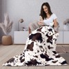 Itopfox Soft Cow Print Blanket, Ultra Cozy Throw for Couch, Bed, and Travel, All-Season Cow Decor Blanket, Lightweight and Durable - 2 of 4