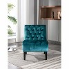 PAGED Modern Velvet Armless Accent Chair Upholstered Living Room Chairs with Wooden Legs for Living Room - 3 of 4