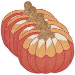 Saro Lifestyle Beaded Pumpkin Placemat, 14" Round, Orange (Set of 4)