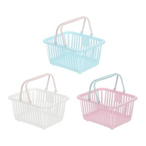 Unique Bargains Plastic Grocery Shopping Toy Organizing Mini Decorative Baskets 6.3" x 3.5" x 5.1" 3 Pcs - 1 of 4