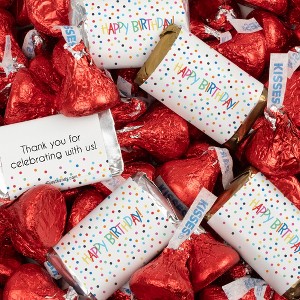Birthday Candy Party Favors Hershey's Miniatures and Kisses - Colorful Dots - 1 of 1