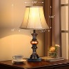 ROTTOGOON 22" Table Lamps Vintage Traditional Dual USB Charging Ports 3-Way Dimmable Bell Shape Faux Silk Shade 2-Pack - 3 of 4