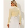 INSPIRE CHIC Women's Long Sleeve Cocktail Party Open Front Cropped Velvet Bolero Shrugs - 4 of 4